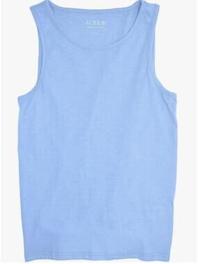 J.Crew Vintage Cotton Knot-Back Cotton Tank Top in Morning Sky Blue L BP076 NWT